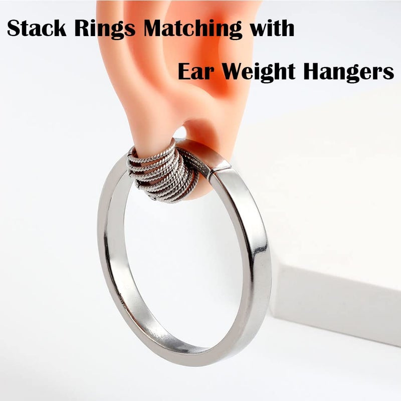 Earblity 10 PCS 16g*0g Silver Ear Gauges Ear Rings Stacks Ear Plugs Tunnels Hypoallergenic 316L Stainless Steel Nose Nipple Lip Body Piercing Jewelry - Image 5