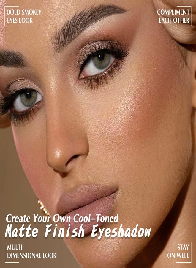 LSxia لوحة ظلال عيون غير لامعة بـ 5 ألوان مع فرشاة - لوحة ظلال عيون باللون البيج المحايد والبني الداكن، مكياج، ظلال عيون طبيعية مقاومة للماء بألوان باردة للعيون الخضراء والزرقاء والبنية ومكياج سموكي، 06# - Image 2