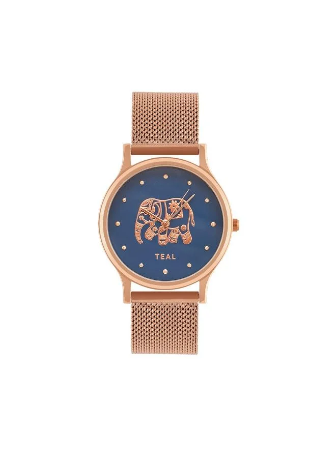 Chumbak TEAL by Chumbak Carnival Elephant Watch,Metal Mesh Strap
