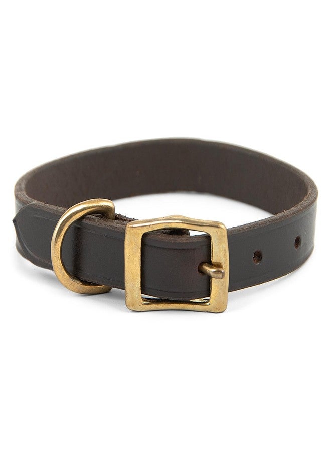 Jeffers Pet Flat Leather Dog Collar - Genuine Leather with Brass Hardware, Adjustable, Durable, Comfortable Fit for Small to Large Dogs, Training & Walking Collar, Chestnut Color, 3/4" x 13" - Image 1
