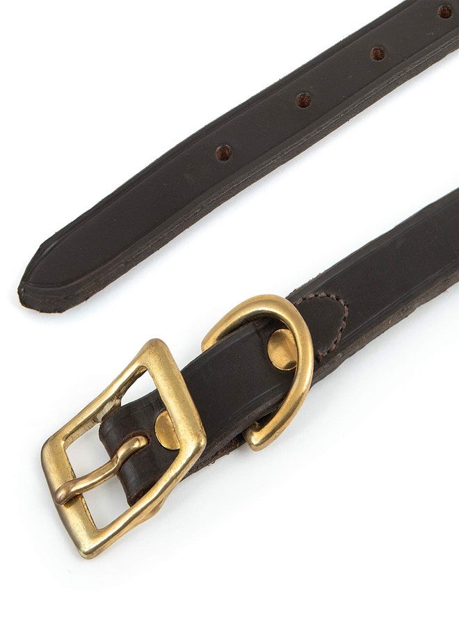 Jeffers Pet Flat Leather Dog Collar - Genuine Leather with Brass Hardware, Adjustable, Durable, Comfortable Fit for Small to Large Dogs, Training & Walking Collar, Chestnut Color, 3/4" x 13" - Image 4