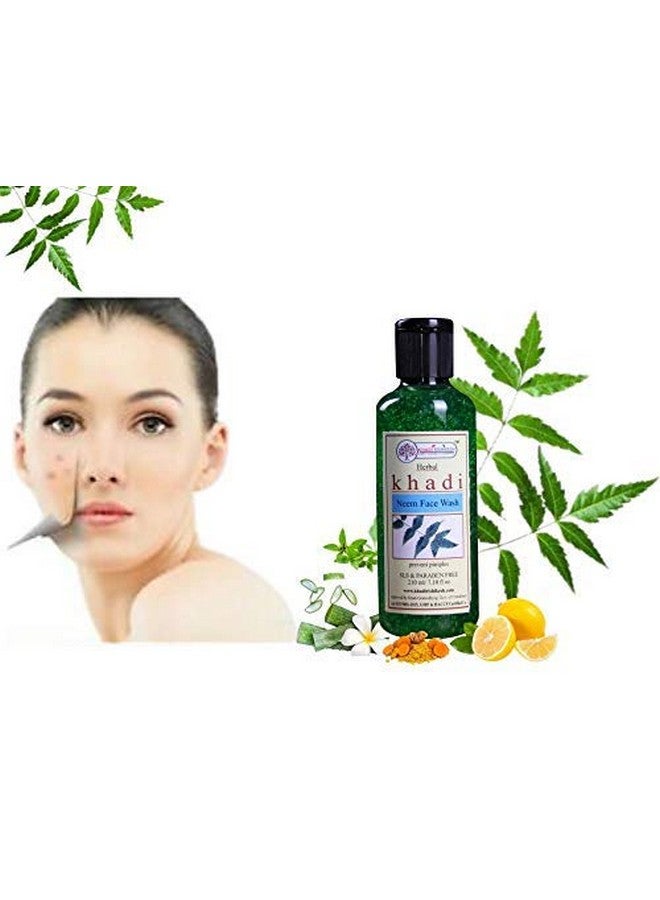 KHADI RISHIKESH Ayurvedic Neem Pimple Control Face Wash Prevents Pimples Fades Scarseven Skin Tone Brightening Lightening Skinday/Night Face Cleanser Herbalwomen/Menparaben Freeall Skin Types210Mlwith Rumaal Free - Image 4