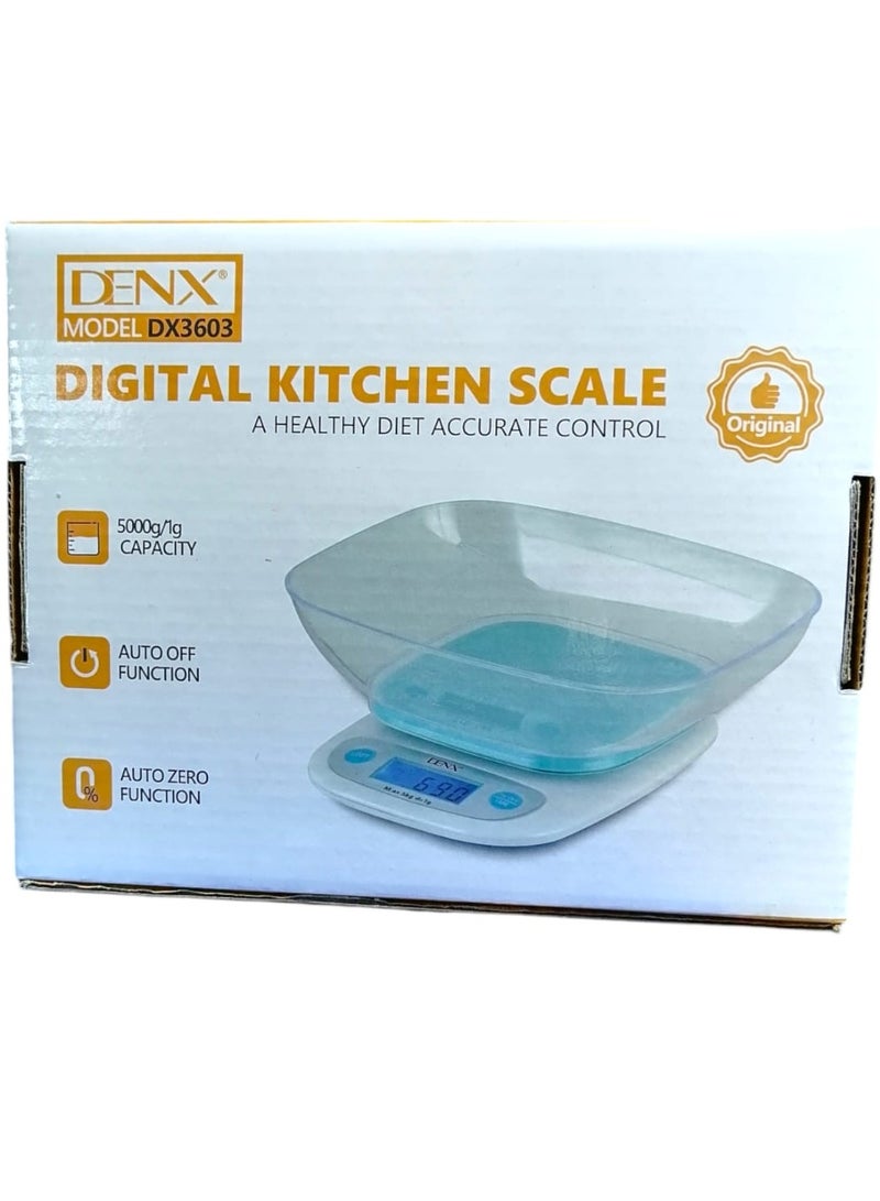 Denx Digital kitchen scale for home use and coffee lovers/V60 with high accuracy and 5000g capacity with smart functions - Image 2