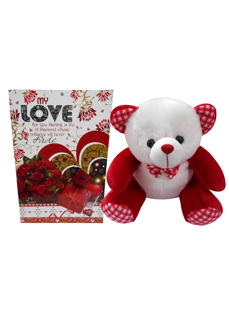Saugat Traders - Valentine Gift for Girls Or Wife - Soft Teddy & Love Greeting Card - Image 1