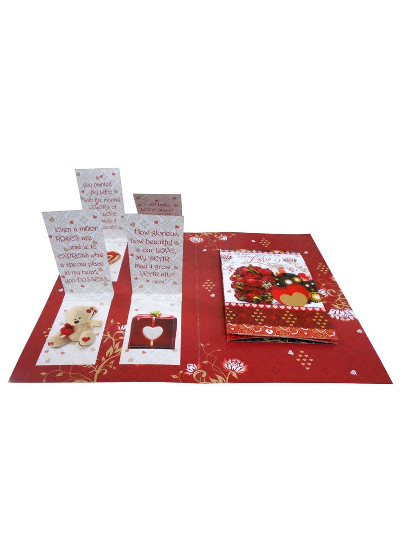 Saugat Traders - Valentine Gift for Girls Or Wife - Soft Teddy & Love Greeting Card - Image 1