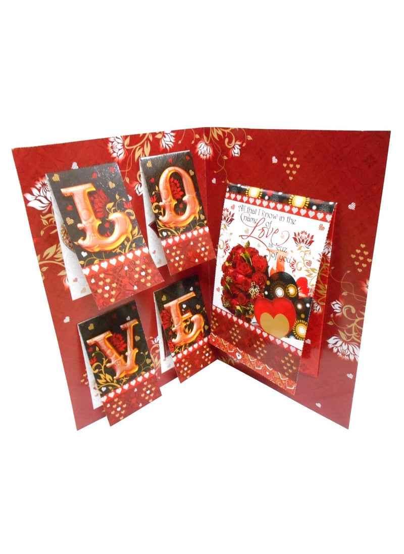 Saugat Traders - Valentine Gift for Girls Or Wife - Soft Teddy & Love Greeting Card - Image 1