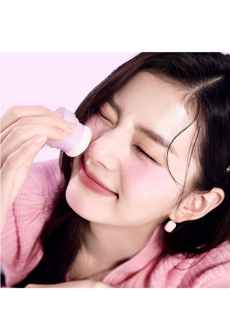 COLORKEY Shimmering Pudding Powder Blush, Lightweight, non-drying and smooth, Naturally Luminous Semi-Matte Finish, Self-contained brush, portable makeup (05 Sweet Melon, 3.2g) - Image 4