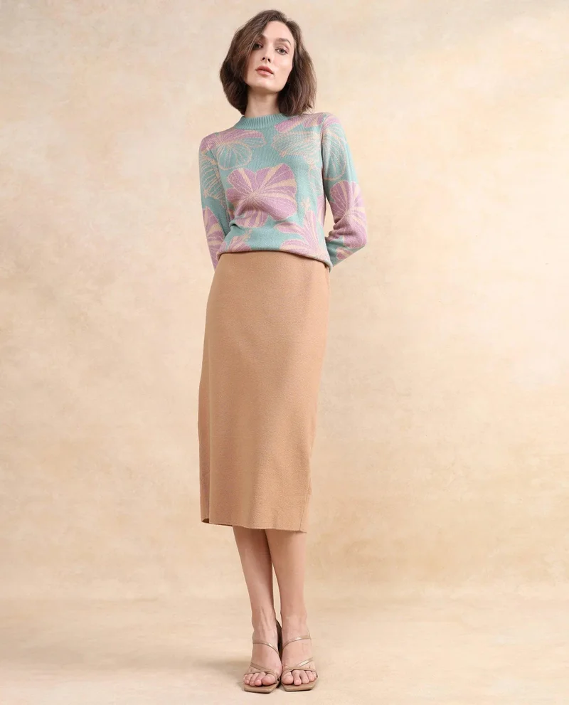 Rareism Women's Relaxed Fit Plain Skirt