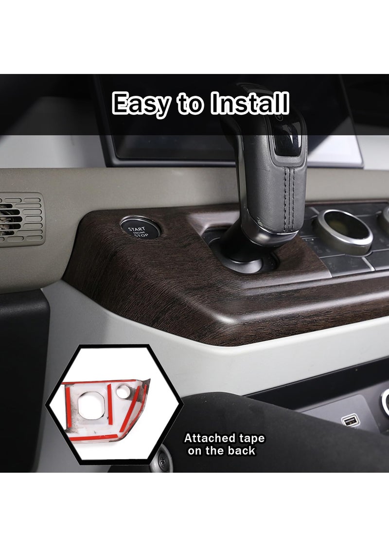 SYOSI - Gear Shift Panel Frame Trim Central Control Air Conditioner Panel for Land Rover Defender 2020-2024 ABS Material Center Console Air Conditioning Control Panel Cover Left-Hand Drive Oak grain - Image 1