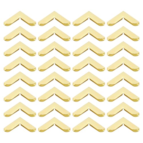 PATIKIL 20mm Metal Book Corners 50pcs Photo Corners Book Corners Protector Retro Metal Decorative for Crafting Scrapbook Photo Album Book Binding Gold Tone - Image 1