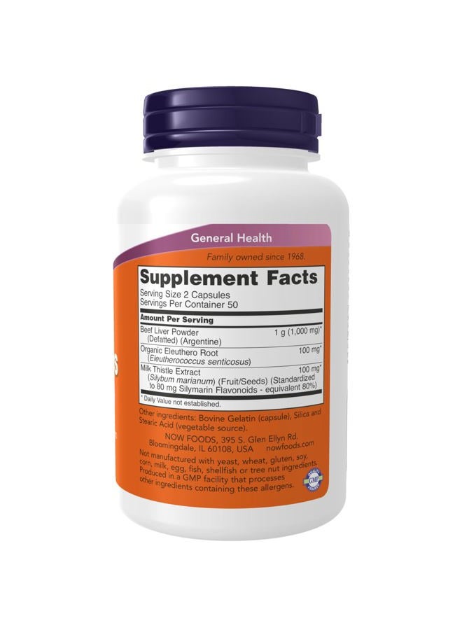 now مكملات، كبسولات الكبد مع الشوك الحليب والإليوثيرو، تدعم صحة الكبد*، 100 كبسولة - Image 2