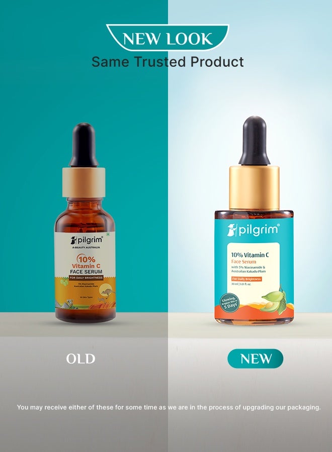 PILGRIM 10% Vitamin C Face Serum For Daily Brightness 30 Ml | Face Serum For Glowing Skin | Reduces Dark Spots & Evens Skin Tone | Fragrance Free | For Men And Women | All Skin Types | - Image 2