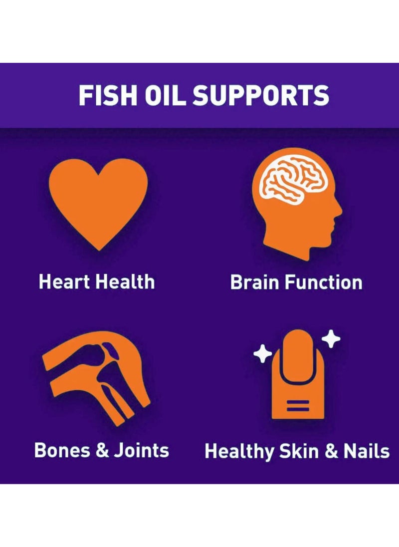 NBL Natural زيت السمك NBL Natural Ultra Omega 3 1000 مجم، 500 EPA، 250 DHA، دعم القلب والأوعية الدموية، 180 كبسولة هلامية  - Image 5