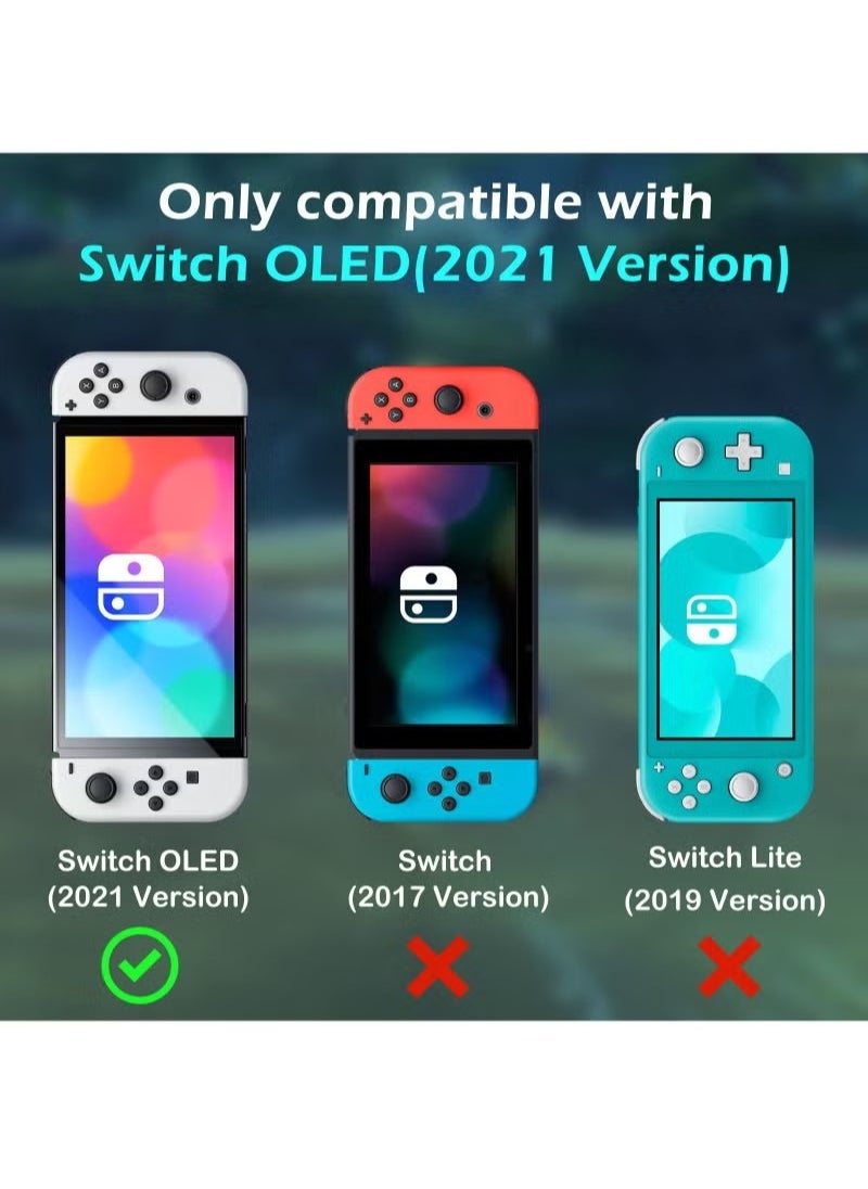 Generic - Compatible with Nintendo Switch OLED Protective Case the Host PC Material is Shock-absorbing and Scratch-resistant Joy-con Game Handle is Made of TPU Material Comfortable to Hold (Flash Silver) - Image 1