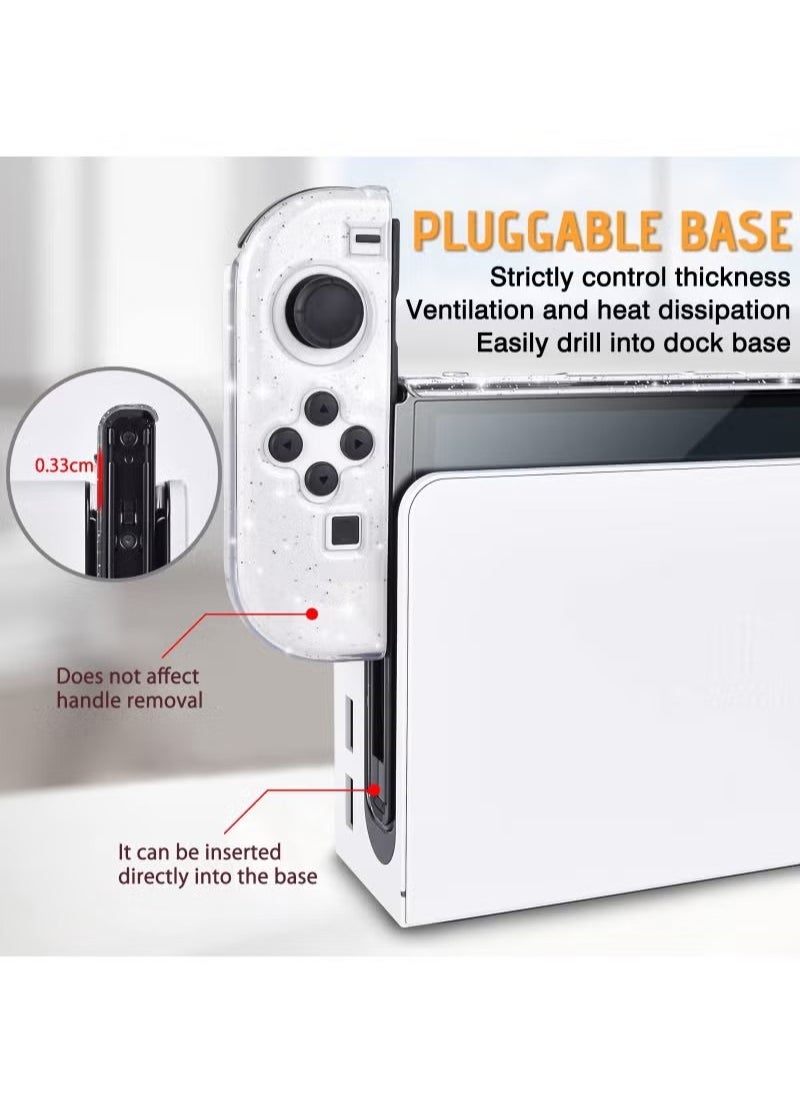 Generic Compatible with Nintendo Switch OLED Protective Case the Host PC Material is Shock-absorbing and Scratch-resistant Joy-con Game Handle is Made of TPU Material Comfortable to Hold (Flash Silver)  - Image 5
