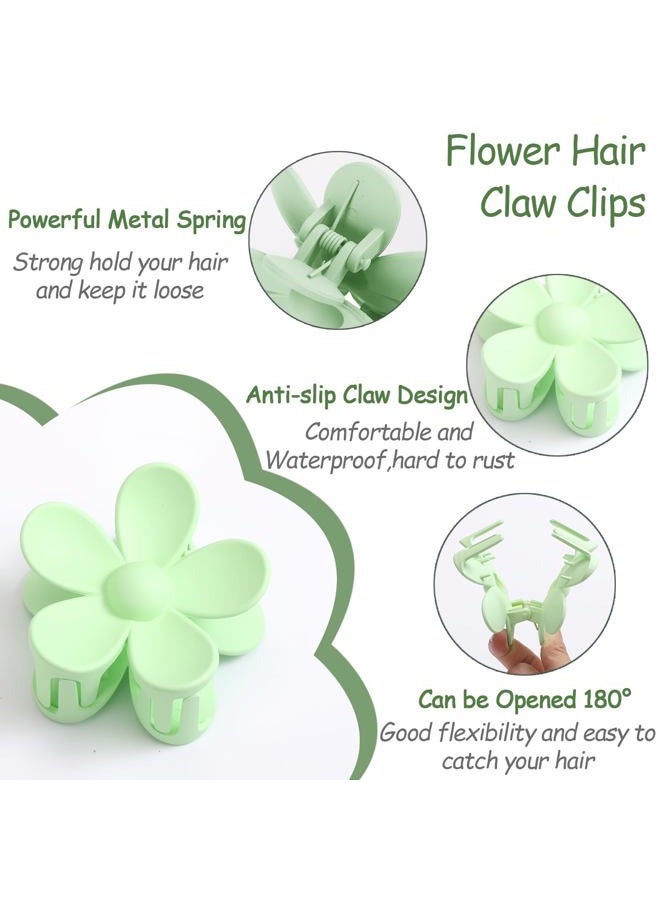 Glaudmeiss 6PCS Flower Hair Clips, Matte Claw Clips for Women Girls, Flower Clips for Thick Thin Hair, Strong Hold Cute Claw Clips for Valentine's Day Gifts - Image 3