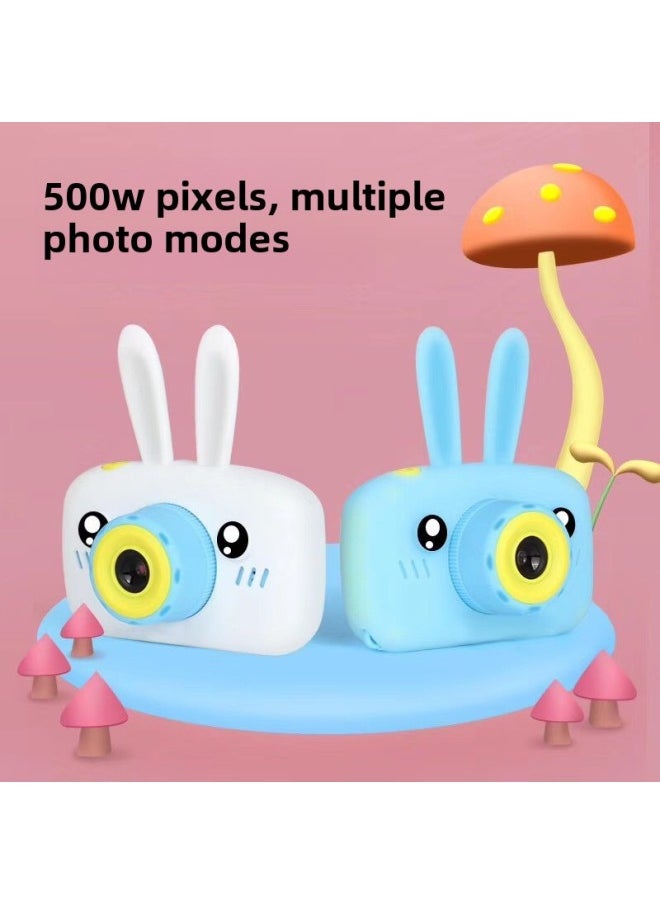 Little Rabbit Cartoon Kidsren's Camera Puqing High-definition Digital Fun Code Camera Delivery Kids Camera-Color:Blue
