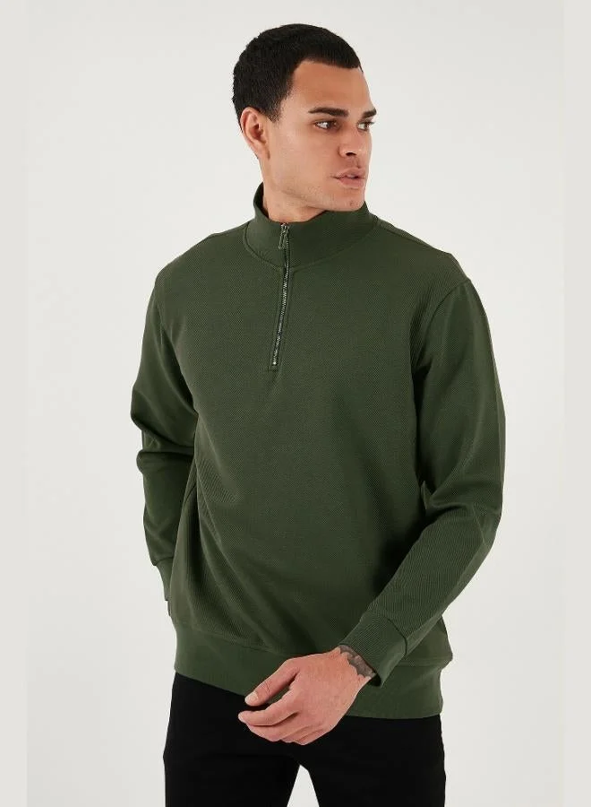 Buratti  Buratti Cotton Regular Fit Half-Zip Stand-Up Collar Sweatshirt Men's SWEAT 5905470 for Men | Best Price UAE