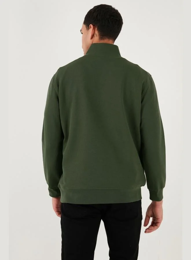 Buratti  Buratti Cotton Regular Fit Half-Zip Stand-Up Collar Sweatshirt Men's SWEAT 5905470 for Men | Best Price UAE