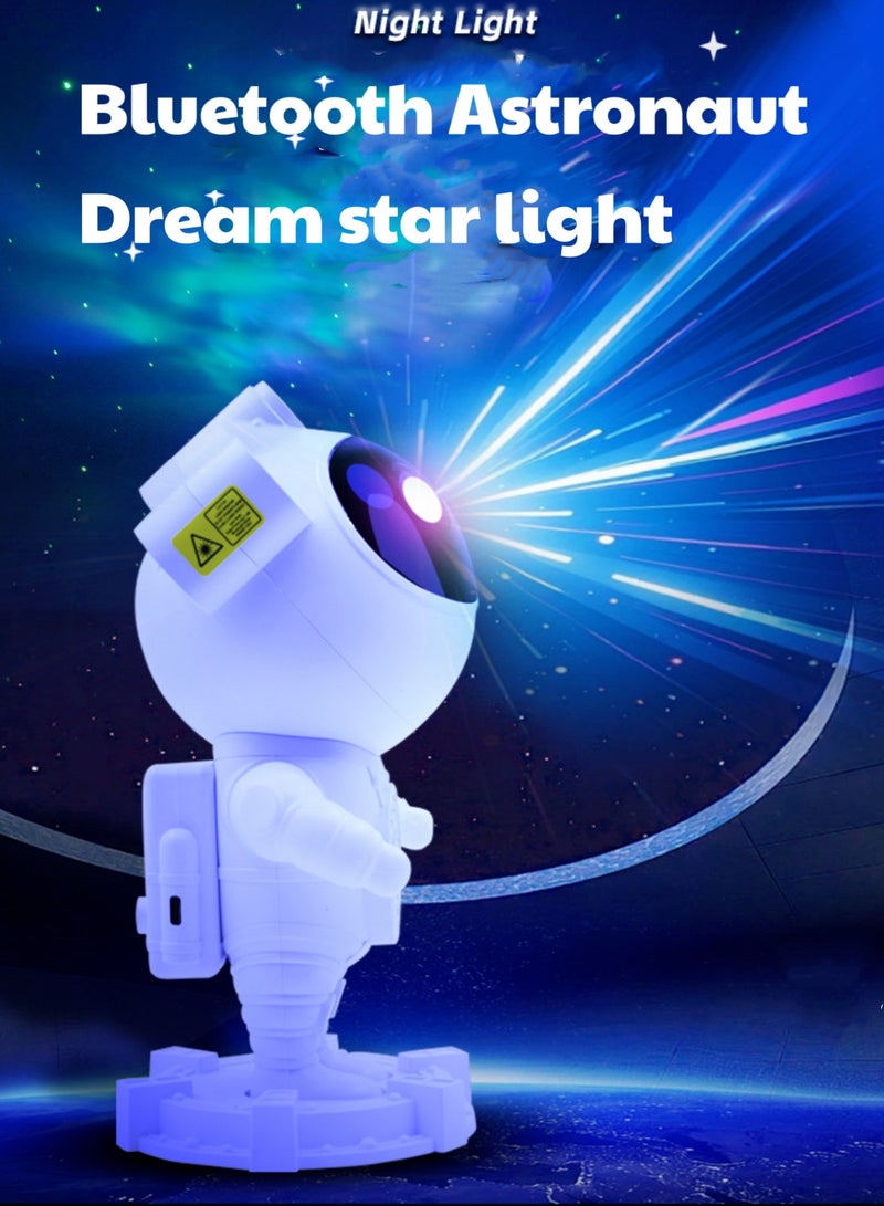 متجر الفرح مكبر صوت رائد فضاء متطور يعمل بالبلوتوث، جهاز عرض ضوء النجوم المجرة، يمكنه تشغيل الموسيقى، مع مصباح قمري LED وضوء ليلي سديم، تصميم قابل للتعديل 360 درجة، مصباح بروجيكتور يعمل بمنفذ USB، هدية للأطفال في غرفة النوم، ديكور الغرفة، غرفة الألعاب، الحفلات، أبيض - Image 2