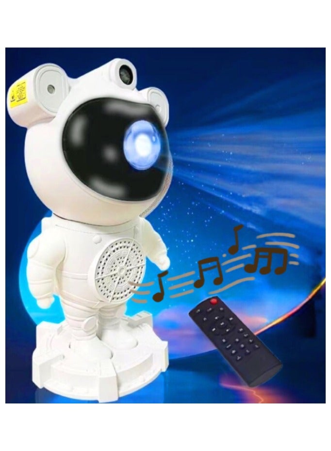 متجر الفرح مكبر صوت رائد فضاء متطور يعمل بالبلوتوث، جهاز عرض ضوء النجوم المجرة، يمكنه تشغيل الموسيقى، مع مصباح قمري LED وضوء ليلي سديم، تصميم قابل للتعديل 360 درجة، مصباح بروجيكتور يعمل بمنفذ USB، هدية للأطفال في غرفة النوم، ديكور الغرفة، غرفة الألعاب، الحفلات، أبيض - Image 5