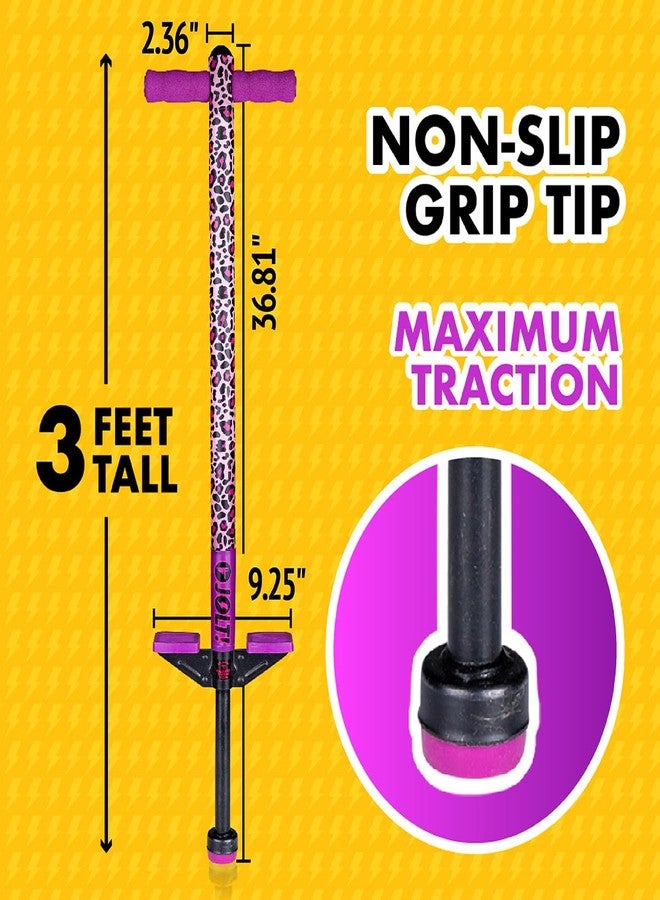 Flybar Foam Jolt Pogo Stick for Kids Ages 6+, 40 to 80 Pounds, Perfect for Beginners (Leopard) - Image 5