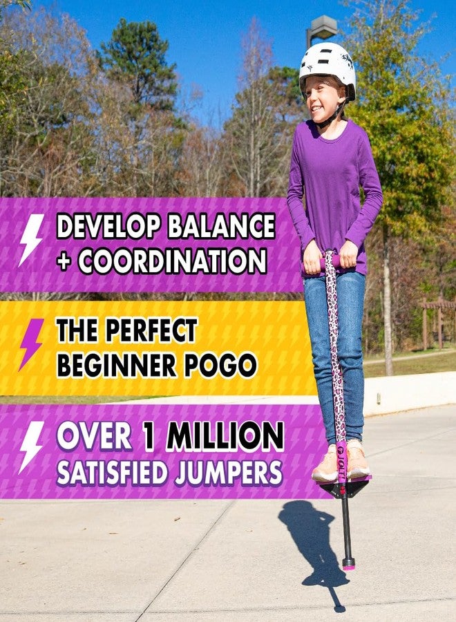 Flybar Foam Jolt Pogo Stick for Kids Ages 6+, 40 to 80 Pounds, Perfect for Beginners (Leopard) - Image 3