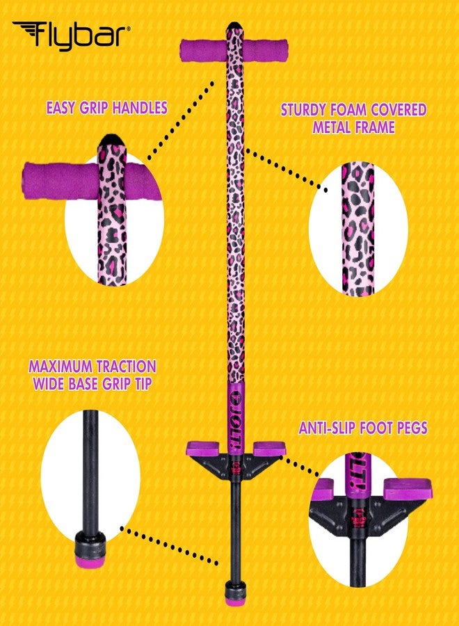 Flybar Foam Jolt Pogo Stick for Kids Ages 6+, 40 to 80 Pounds, Perfect for Beginners (Leopard) - Image 4