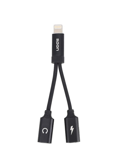 2 in 1 adapter with dual Lightning port, supports audio and charging at the same time