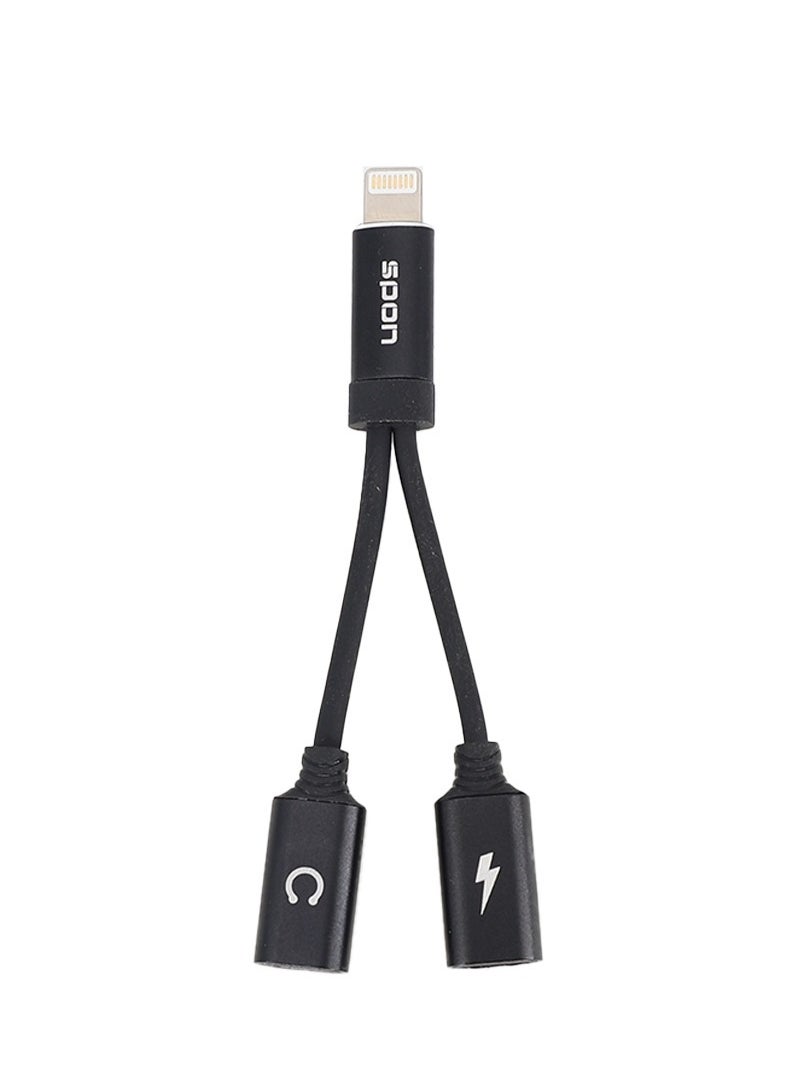 SPON - 2 in 1 adapter with dual Lightning port, supports audio and charging at the same time - Image 1