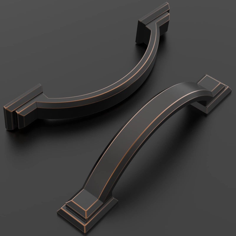 Amerdeco 10 Pack Oil Rubbed Bronze Cabinet Pulls 3 Inch(76mm) Hole Centers, Handles for Kitchen Cabinet Hardware, Arch Cabinet Handles for Bathroom Dresser Drawer Handles ZH0016â€¦ - Image 2
