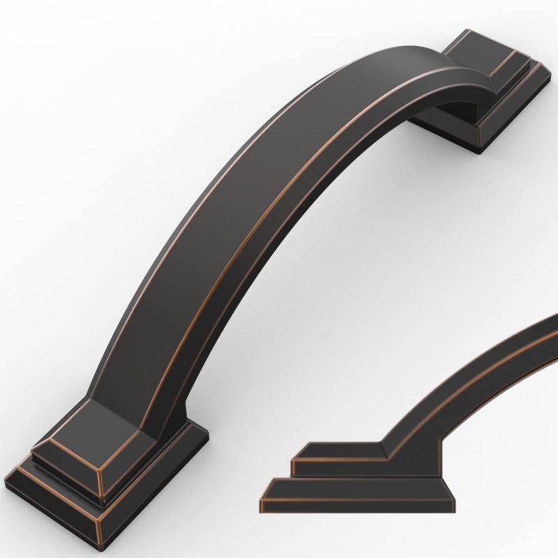 Amerdeco 10 Pack Oil Rubbed Bronze Cabinet Pulls 3 Inch(76mm) Hole Centers, Handles for Kitchen Cabinet Hardware, Arch Cabinet Handles for Bathroom Dresser Drawer Handles ZH0016â€¦ - Image 1