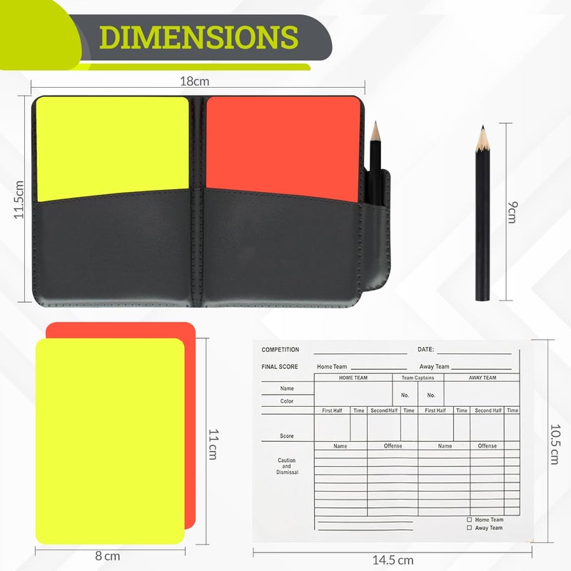 GISCO مجموعة بطاقات حكم كرة القدم | بطاقات حمراء وصفراء مع محفظة | مجموعة حكم مباراة كرة القدم/الساحرة | تدريب رياضي ويوم المباراة - Image 2