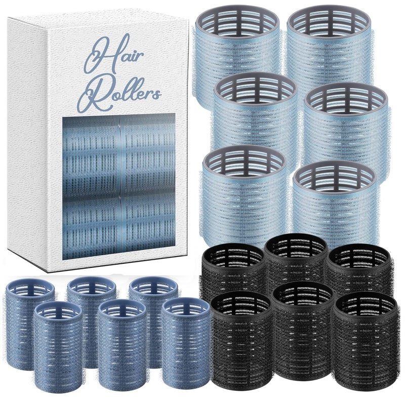 18pcs SelfGrip Heatless Hair Rollers  3 Sizes for Long Medium or Short Hair SalonQuality Overnight Curlers