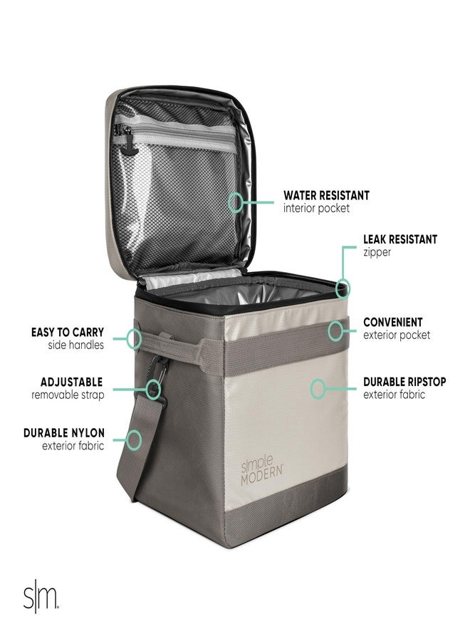 Simple Modern Day Cooler for 12 Cans | Soft Cooler Bag Insulated Ice Chest with Carrying Strap & Handle | Lunch Box for Travel, Camping, Work, Beach, Picnic, Game Day | 11 Liter | Almond Birch - Image 2