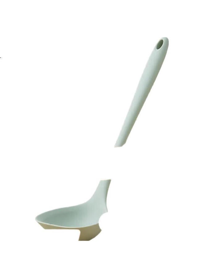 COOKER KING Chuidahuang Silicone Soup Ladle, Non-Stick Pan Wok Frying Pan Flat Bottom Pan Special Soup Ladle, Heat-Resistant, Pine Green - Image 3