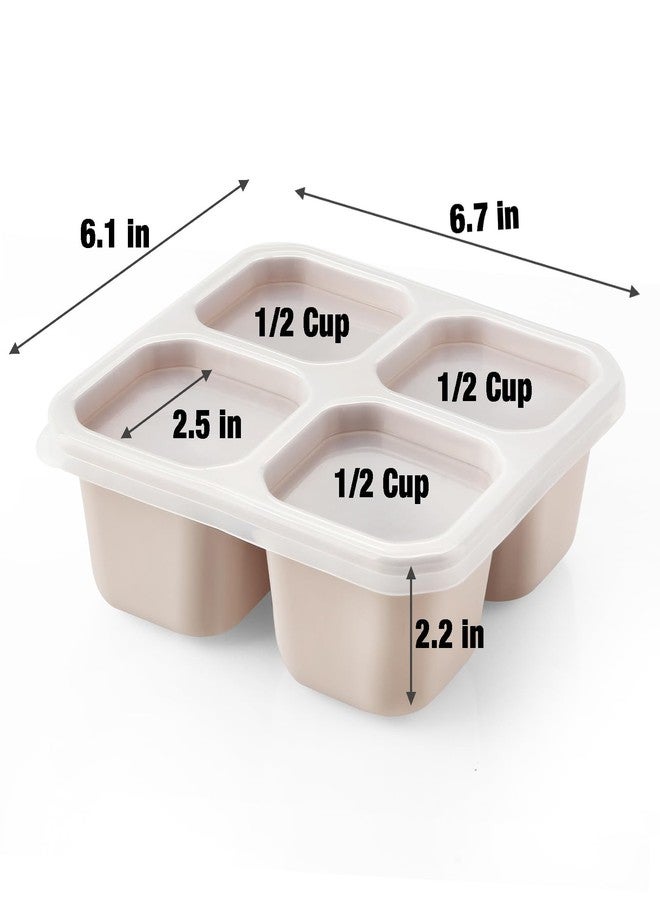 Emptycolor 3 Pack Silicone Snack Containers with Lids 4 Compartment Bento Lunch Box for Adults, Reusable Divided Food Storage for Daycare, Travel, Work, BPA Free, Microwave Safe - Image 3