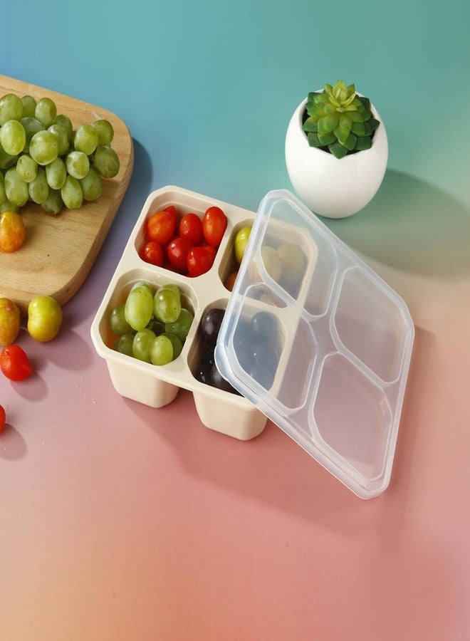 Emptycolor 3 Pack Silicone Snack Containers with Lids 4 Compartment Bento Lunch Box for Adults, Reusable Divided Food Storage for Daycare, Travel, Work, BPA Free, Microwave Safe - Image 5
