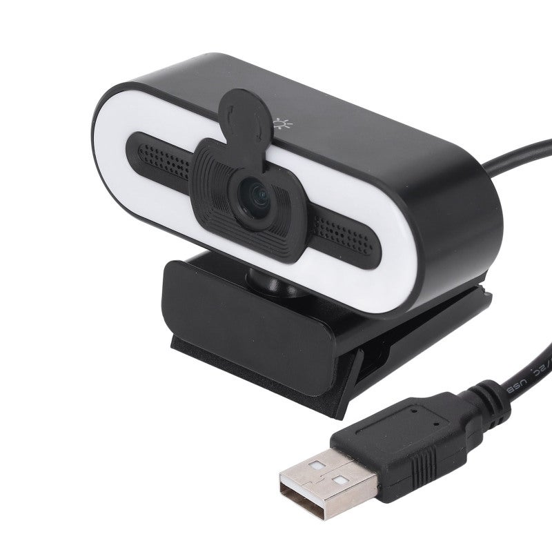 كاميرا ويب بدقة 1080 بكسل عالية الوضوح مع عدسة بزاوية عريضة 120 درجة - كاميرا كمبيوتر USB مزودة بضوء حلقي مدمج وميكروفون للبث المباشر - Image 4