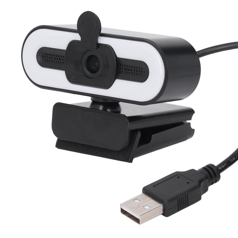 كاميرا ويب بدقة 1080 بكسل عالية الوضوح مع عدسة بزاوية عريضة 120 درجة - كاميرا كمبيوتر USB مزودة بضوء حلقي مدمج وميكروفون للبث المباشر - Image 2