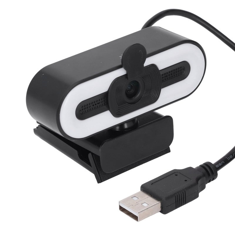 كاميرا ويب بدقة 1080 بكسل عالية الوضوح مع عدسة بزاوية عريضة 120 درجة - كاميرا كمبيوتر USB مزودة بضوء حلقي مدمج وميكروفون للبث المباشر - Image 5