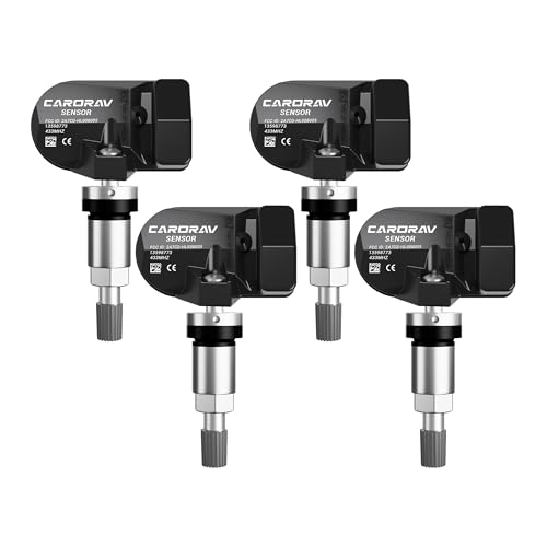 CARORAV 433MHz TPMS Sensor GM, Tire Pressure Monitoring System Sensor fit for Chevy Silverado Malibu GMC Cadillac Buick, Set of 4 Replaces 13598773 13512347 13516165 - Image 1