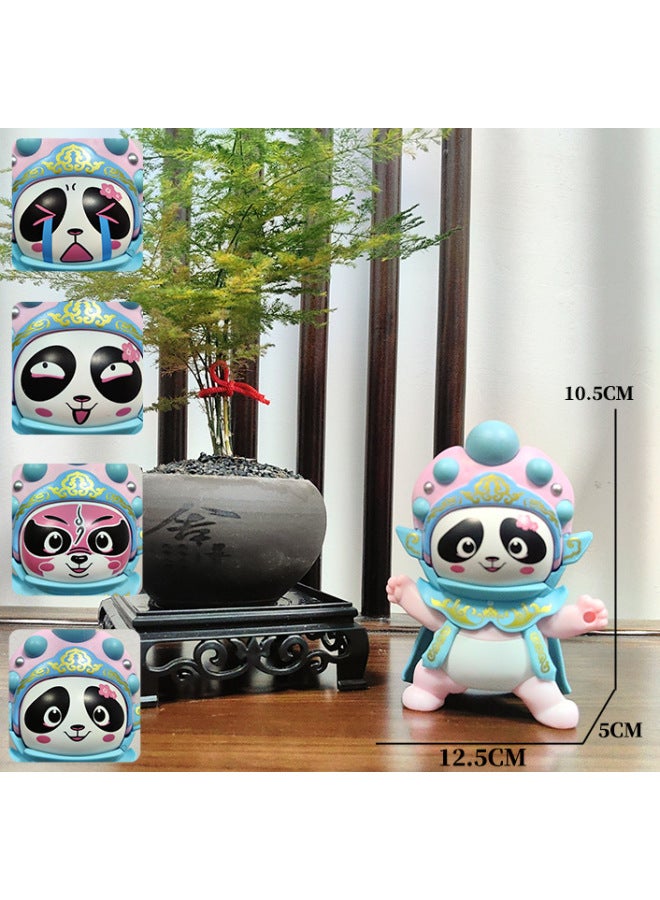Tiktok Sichuan Opera Face-changing Doll Facial Makeup Special Decoration Doll Face-changing Tourist Souvenir Gift Direct Supply-Color:1819 Flower Panda Pink ]-Height:16cm - Image 1
