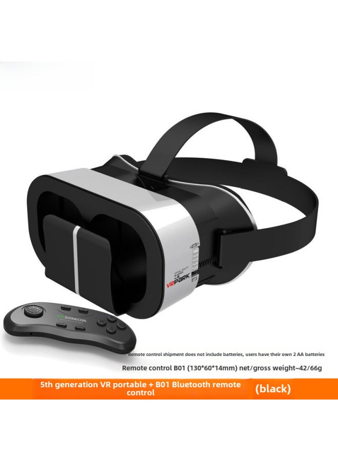 3D Glasses VR Virtual Reality Glasses Head-mounted Digital Glasses V5-Color:V5 + B01 Remote Control