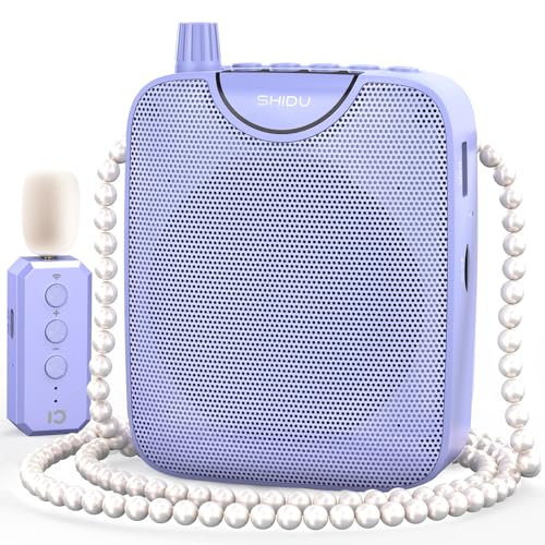 SHIDU 35W Voice Amplifier with Wireless Lavalier Microphone, Bluetooth Voice Amplifier for Teachers, Portable Speaker with Microphone for Classroom Meeting Training, Pearl Chain Design - Image 1