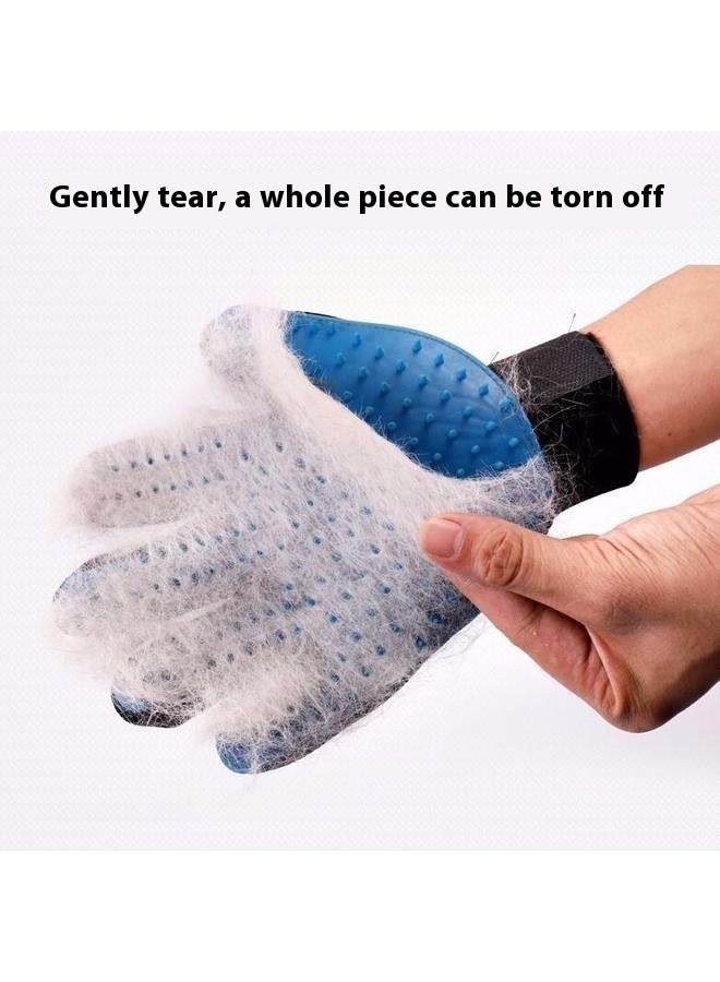Generic Cleaning Glove Brush For Dog And Cat Blue/Black,1 Pair Pet Grooming Glove,Gentle Deshedding Brush Glove Hair Remover Brush for Dogs,Cats & Horses with Long & Short Fur  - Image 2