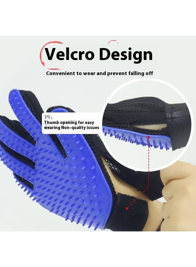 Generic Cleaning Glove Brush For Dog And Cat Blue/Black,1 Pair Pet Grooming Glove,Gentle Deshedding Brush Glove Hair Remover Brush for Dogs,Cats & Horses with Long & Short Fur  - Image 3