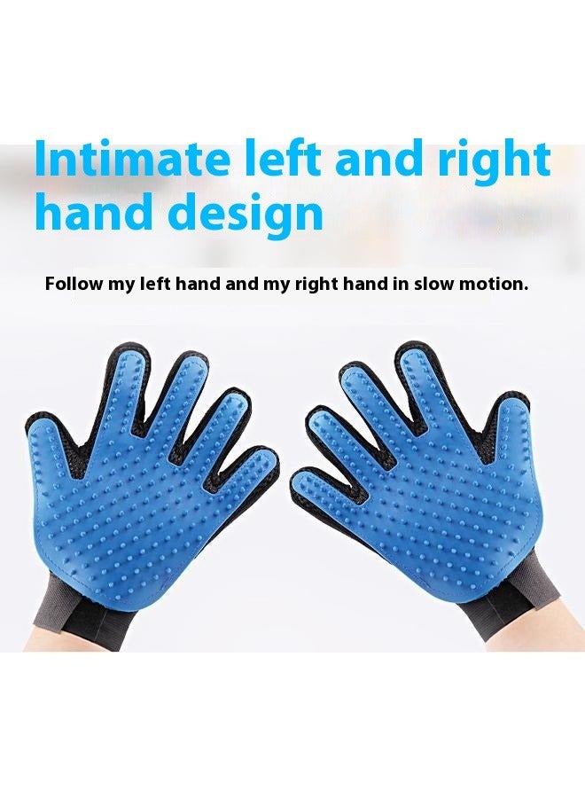 Generic Cleaning Glove Brush For Dog And Cat Blue/Black,1 Pair Pet Grooming Glove,Gentle Deshedding Brush Glove Hair Remover Brush for Dogs,Cats & Horses with Long & Short Fur  - Image 5