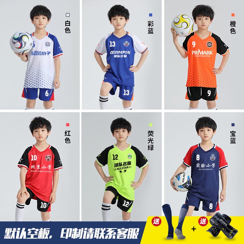 Children'S Football Uniform Suit For Boys And Girls, Primary School Students, Youth Football Quick-Drying Training Game Sports Team Uniform Jersey - Image 4