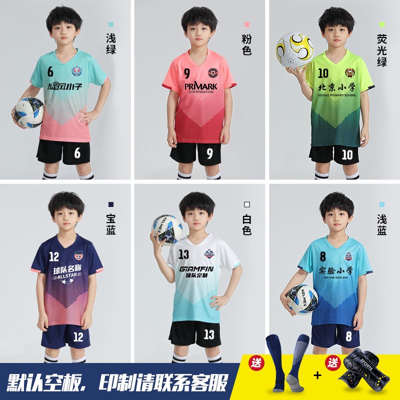 Children'S Football Uniform Suit For Boys And Girls, Primary School Students, Youth Football Quick-Drying Training Game Sports Team Uniform Jersey - Image 3